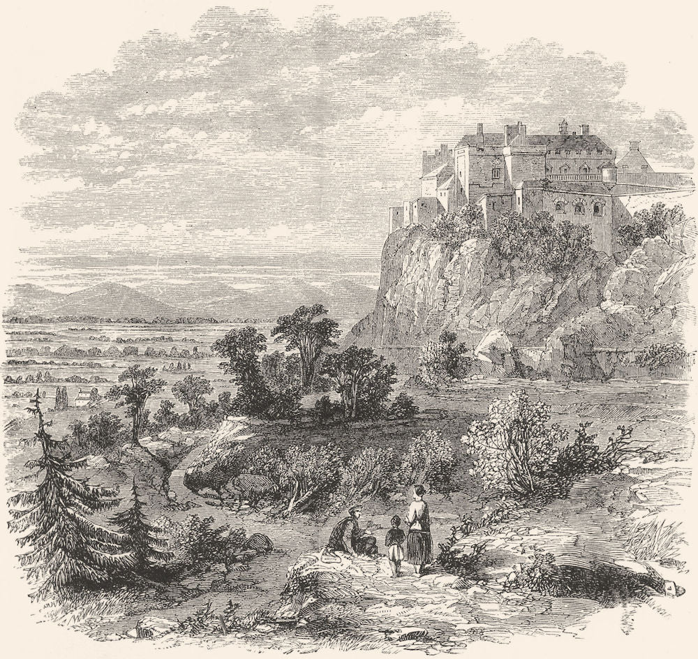 SCOTLAND. The Central Highlands. View from Stirling Castle c1886 old print